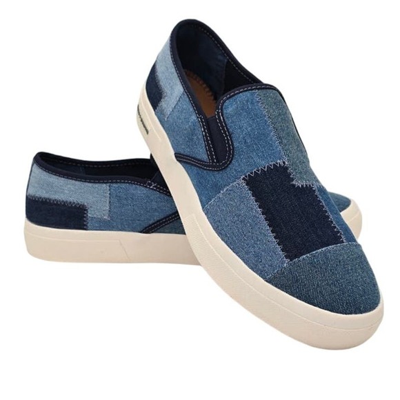 Sun + Stone Other - Sun + Stone Blue Denim Patchwork Sneakers Danas Casual Slip on Shoe Men's 11M